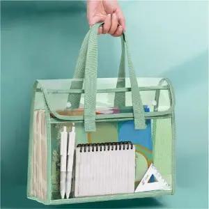 [지앤지] 실용성 +  PVC 손잡이 북 파우치 학원 A4파일 보조가방 여행용 캐리어정리백