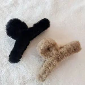 [콩심팥심]여성 겨울 대형 집게핀 올림머리 반머리 블랙 베이지