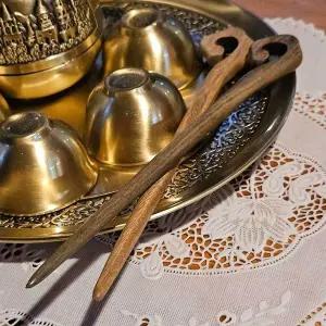 [콩심팥심]헤어악세사리 나무비녀 일자 나무 비녀 녹단목