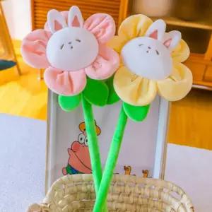 토끼 플라워 인형 조화 인테리어 소품 꽃 인테리어 꽃만들기재료 소품 니트꽃 장식 조화 토끼인형꽃 이파리