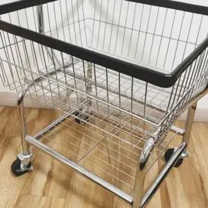 철제 런드리트롤리 스텐 세탁 빨래방카트 빨래바구니