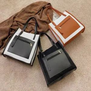 [콩심팥심]스퀘어 코튼 숄더백 버클 조절 끈 레더 스트랩