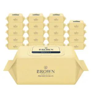 브라운 물티슈 프리미엄 블루 1등급 고평량 75g 아기 물티슈 72매 캡형 10+10팩