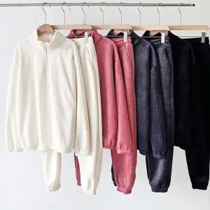 남자 기모 반집업 골덴 조거 겨울 트레이닝 세트