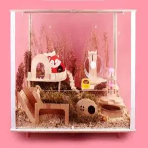 햄스터 아크릴 케이지 투명 놀이터 고슴도치 사육장 하우스 집 피그미다람쥐 소동물 햄스터집