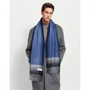 [닥스][스테디셀러][선물BEST][남녀공용] 네이비 컬러블록 캐시미어100 머플러 (WBMU4F306N2)