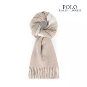 [백화점판] 폴로 포니자수 클래식 리버시블(양면) 울 머플러 토프