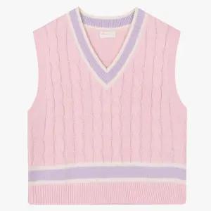 [로엠걸즈] 스쿨룩 케이블 니트 조끼 RGVK2382P