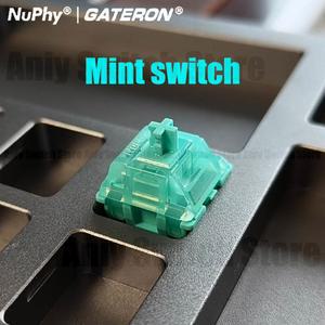 Gateron NuPhy 민트 스위치 선형 37gf 5pin 공장 윤활 AULA F75 AJAZZ AK820 용 가벼운 힘 기계식 키보드