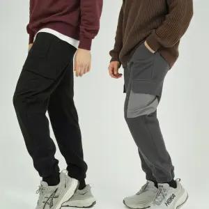 모렉스 카고 기모조거팬츠 남자 조커 바지 융기모 츄리닝 밴딩 겨울 작업복 빅사이즈 415