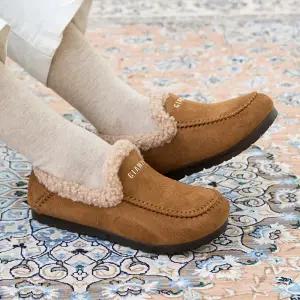 퍼안감 런그 스웨이드 뽀글이 털 모카신 2cm