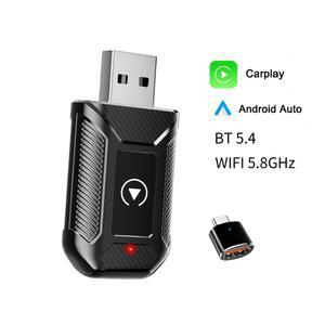 2 in 1 무선 카플레이 안드로이드 오토 어댑터 USB 동글 변환, 유선에서 플레이) 스마트 무선으로 박스, (순정 스테레오 미니 앤 차량 플러그