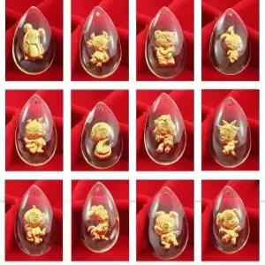 랜덤발송 귀여운 12간지 공예 24K 99.99% 골드 금 목걸이 순금 황금 펜던트 동물 수정 인공 크리스탈 돌잔치 생일 기념 축하 선물 인기 팬던트 남여공용 악세사리 쥬얼리