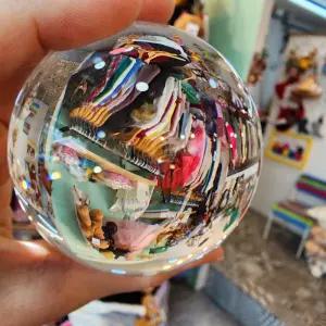 크리스탈 투명 80mm 기운정화 유리구슬 풍수소품