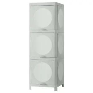 [마켓비]이케아 IVOSJON 이뵈셴 도어수납장 33x34x99cm/3단서랍장/플라스틱서랍/욕실수납장/수건장