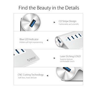 ORICO M3H4 USB 3.0 허브  Mac 디자인 미니 고 고속 알루미늄 4 포트 확장 분배기 데이터 케이블