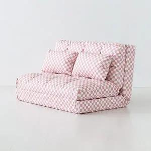 [마켓비]앰보 2인 좌식 소파베드 핑크패턴 7603.5362