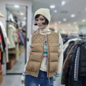 베네통/애플아울렛/백 니트 배색 덕 다운 패딩 베스트/BAPDG6461