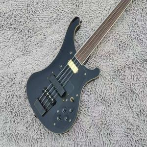 새로운 Ricken 4 현 일렉트릭 베이스 기타 넥 스루 바디 프렛리스 재고 있음 할인 무료  C1666