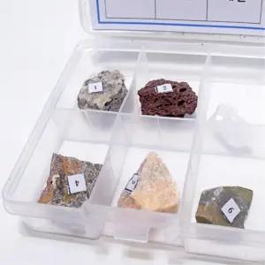 지구학교재 관찰놀이 6종 암석세트 광물원석 기관교구 중등실험 학습표본 과학실습