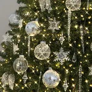 크리스마스 트리 오너먼트 투명 드롭/볼 97P 세트