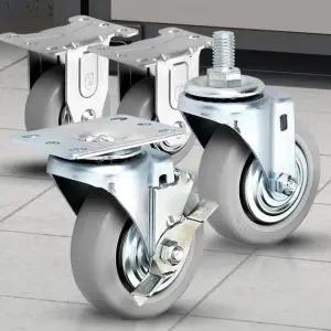 경량용 4인치 회색 무소음캐스터 이동식바퀴 소형미니