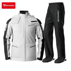 모토울프 반사 오토바이 레인 재킷 방수 사이클링 하이킹 레인코트 경량 통근 레인웨어 남성용