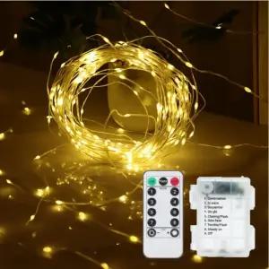 LED 방수 미니 스트링 와이어 전구 50P 100P 200P 300P 건전지포함 크리스마스 캠핑 조명