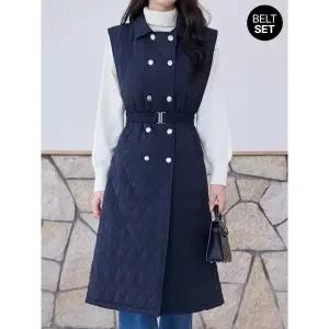 [하프클럽/모리스커밍홈]트렌치 더블 롱 패딩 베스트_M2511PV002D