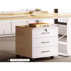 이동식 사무용 4단 서랍장 바퀴달린 책상보조 캐비닛 화이트