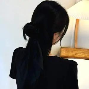 [콩심팥심]곱창머리끈 대형 리본머리끈 블랙 밴드