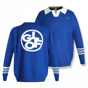 SNP 골프 남성 오버핏 백나염 골프 캐쥬얼 니트