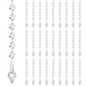 Nuenen 센터피스 샹들리에용 아크릴 걸이용 크리스탈 100개, 투명 가랜드 가닥 장식, 비즈 프리즘 펜던트, 크리스마스 트리 창문 홈 데코용(랜턴)