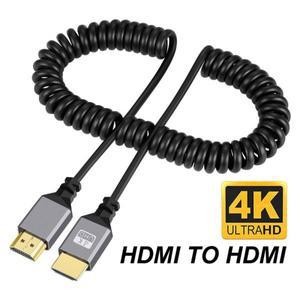4K 60Hz 마이크로 미니 HDMI-HDMI 스파이럴 케이블 0.5-2.4M 연장 HDMI 호환 스프링  남-남 플러그