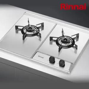 린나이 25년형 빌트인 고화력 2구 실버 가스쿡탑(건전지타입)