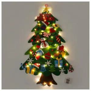 다온 펠트 벽트리 크리스마스 LED조명 벽걸이 장식 (그린)