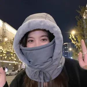 마스크 남녀공용 모자 후드워머 겨울 넥워머 패딩 일체형 방한 모자