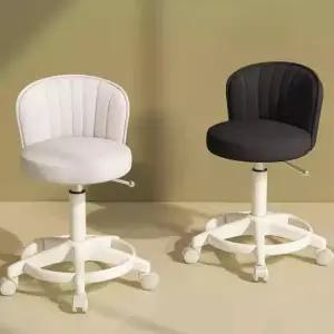 편안한 이동식 스툴 바퀴 원형 블랙 쉘 높이조절 미용의자 헤어샵 휴대용