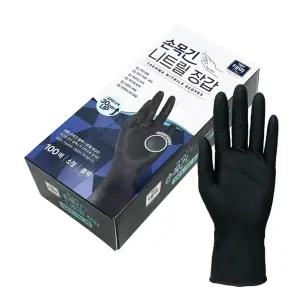 태화 손목긴 니트릴 장갑 100매 블랙 소/중/대