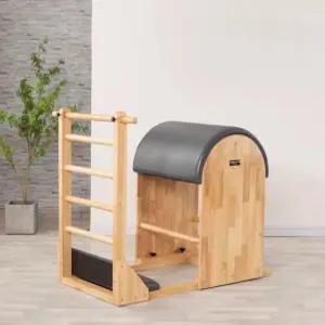 기구 필라테스 바렐 사다리 우드형 레더바렐 스탠드 블랙 길이 1120 폭 630 높이 98