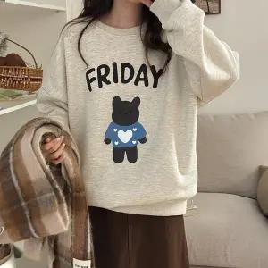 [공구우먼] 프라이 큐티 베이직 기모 나염 맨투맨 84840 빅사이즈 여성의류