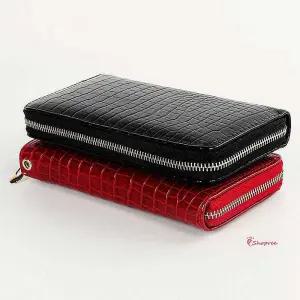 여성악어무늬장지갑 통장지갑 여자 손목스트랩 지폐 가죽 지폐지갑 손엄마ghi672