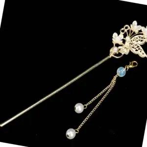 [콩심팥심]진주꽃 장식 한복비녀 국악 용 나비 헤어 장신구 웨딩 스타일