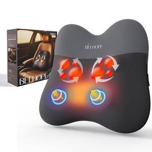 벨호프 시아츠 백 마사지기, 열, 타악기 마사지 무선 등 마사지로 심부 조직. 4D 반죽 마사지, 남성 여성 부모님을 위한 선물 크리스마스 오피스 카, 그레이