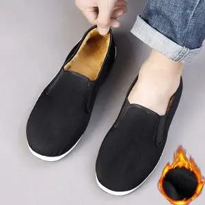 남성 방한 슬립온 블랙 기모 안감 남성 겨울 슬립온 남자 캐주얼 단화