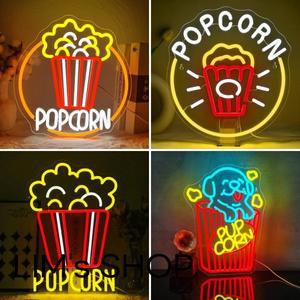 벽장식에 대 한 팝콘 네온 사인 홈 침실 생일 파티 바 클럽 시네마 아트 로고에 디 밍이 가능한 USB 램프