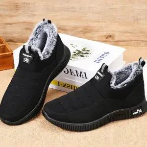 남성 털 방한화 기모 패딩 신발 남성 방한화 겨울 슬립온 여성 여자 털신