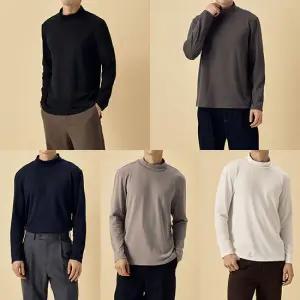 남성기모하프넥티셔츠5종세트