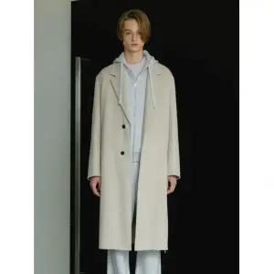 질스튜어트뉴욕 맨 [S사이즈 특가][질스튜어트뉴욕] 라이트베이지 핸드메이드 캐시미어 30% 싱글 로브 코트
