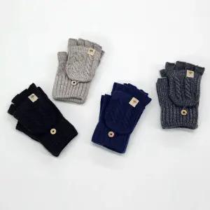 어린이 주니어 벙어리 손가락 오픈형 스마트폰 터치 장갑 투웨이 반장갑